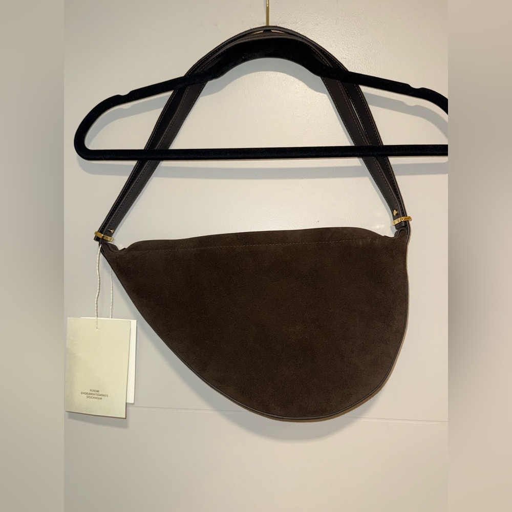 Toteme Suede Sooped Sling Bag, Pepper - Picture 9 of 16